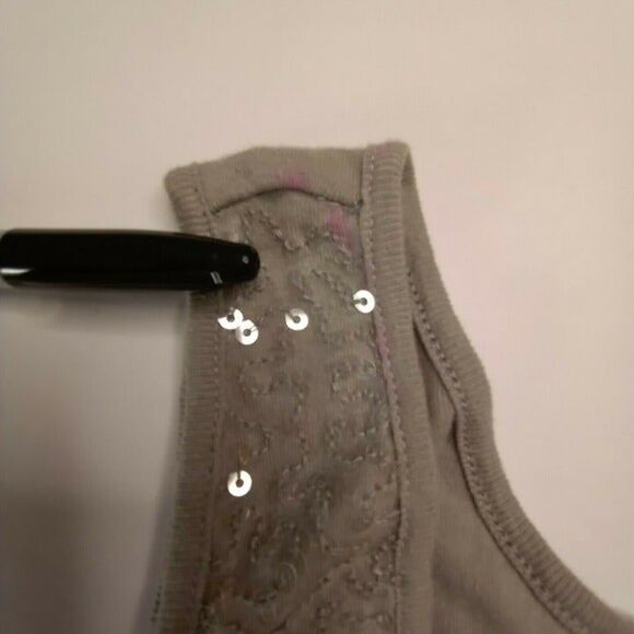 Old Navy Womens Plus Sz XXL Gray Sequined Tank Top - Picture 2 of 7